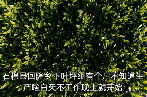 石棉縣回隆鄉(xiāng)下葉坪組有個(gè)廠不知道生產(chǎn)啥白天不工作晚上就開(kāi)始
