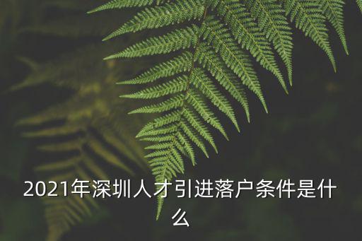 深圳落戶政策2021人才引進(jìn)，深圳戶口落戶政策2021