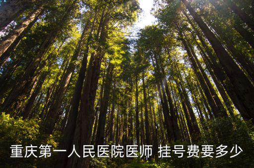 重慶第一人民醫院醫師 掛號費要多少