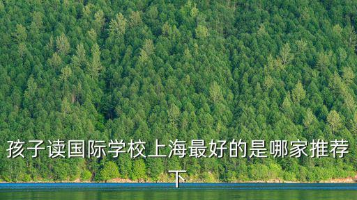 孩子讀國際學校上海最好的是哪家推薦下