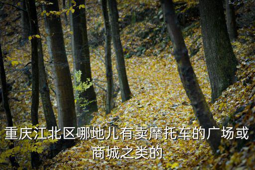 重慶江北區(qū)哪地兒有賣摩托車的廣場或商城之類的