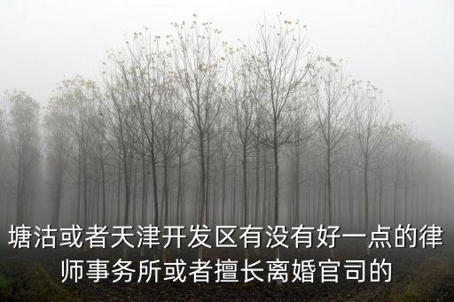 塘沽或者天津開發區有沒有好一點的律師事務所或者擅長離婚官司的