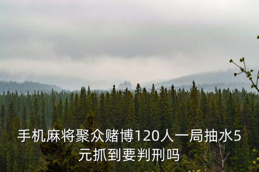 手機麻將聚眾賭博120人一局抽水5元抓到要判刑嗎