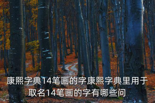 康熙字典14筆畫的字康熙字典里用于取名14筆畫的字有哪些問