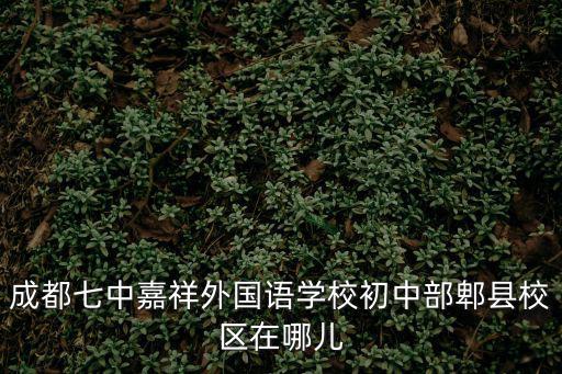 成都七中嘉祥外國語學校初中部郫縣校區在哪兒
