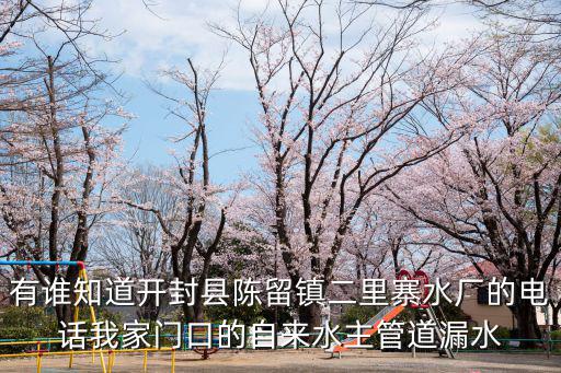 有誰知道開封縣陳留鎮二里寨水廠的電話我家門口的自來水主管道漏水