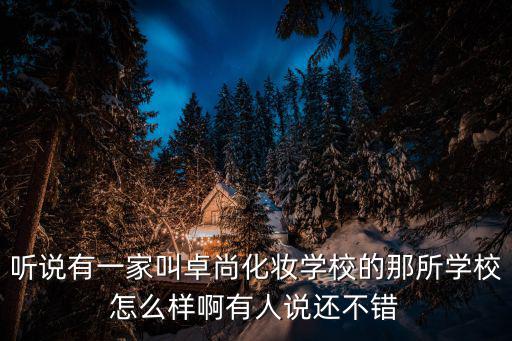 聽說有一家叫卓尚化妝學校的那所學校怎么樣啊有人說還不錯