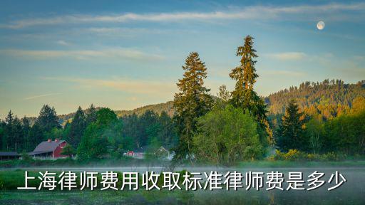 上海律師費用收取標準律師費是多少