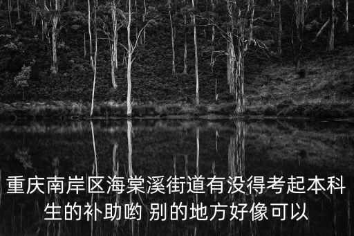 重慶南岸區(qū)海棠溪街道有沒得考起本科生的補助喲 別的地方好像可以