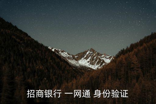 招商銀行 一網(wǎng)通 身份驗(yàn)證