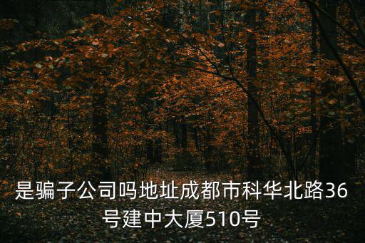 是騙子公司嗎地址成都市科華北路36號建中大廈510號