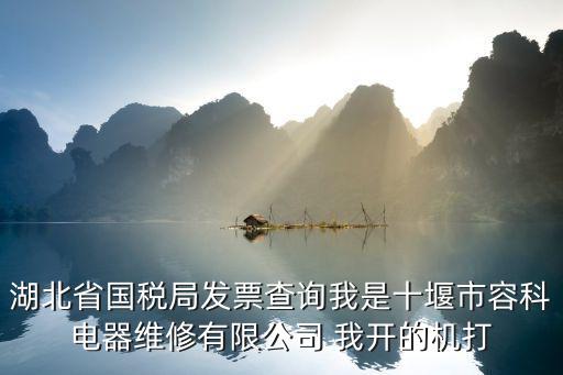 湖北省國稅局發票查詢我是十堰市容科電器維修有限公司 我開的機打