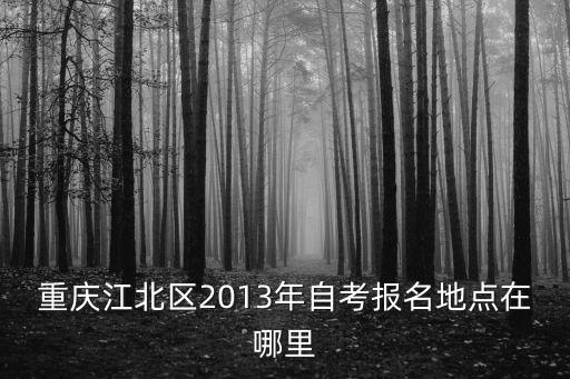 重慶市自學(xué)報社招生點，重慶江北區(qū)2013年自考報名地點在哪里