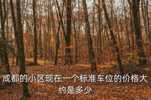 成都的小區現在一個標準車位的價格大約是多少
