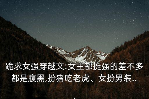 跪求女強穿越文:女主都挺強的差不多都是腹黑,扮豬吃老虎、女扮男裝...