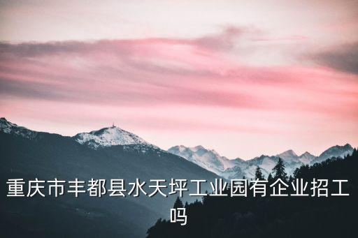 重慶市豐都縣水天坪工業園有企業招工嗎