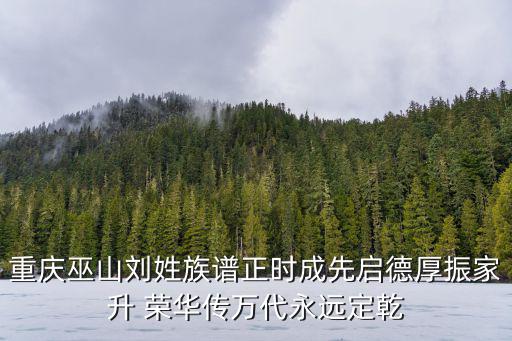 重慶巫山劉姓族譜正時成先啟德厚振家升 榮華傳萬代永遠(yuǎn)定乾