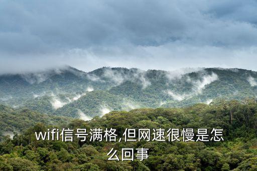  wifi信號(hào)滿格,但網(wǎng)速很慢是怎么回事