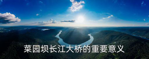 菜園壩長(zhǎng)江大橋的重要意義