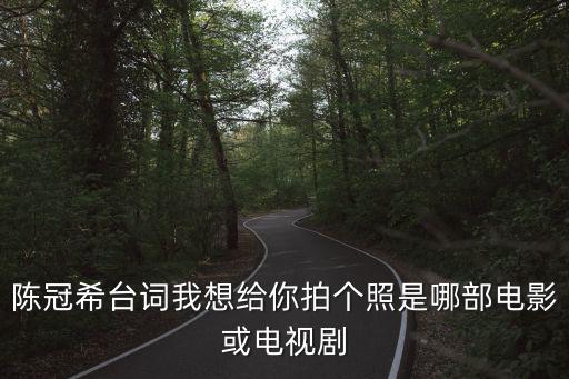 陳冠希臺詞我想給你拍個照是哪部電影或電視劇