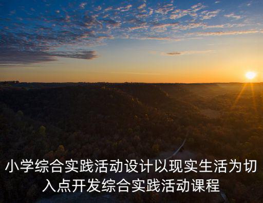 小學(xué)綜合實踐活動設(shè)計以現(xiàn)實生活為切入點(diǎn)開發(fā)綜合實踐活動課程