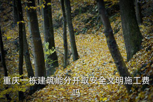 重慶一棟建筑能分開取安全文明施工費嗎