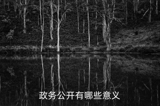 政務公開有哪些意義