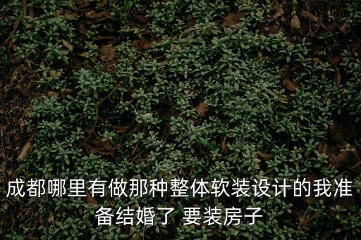 成都哪里有做那種整體軟裝設計的我準備結婚了 要裝房子