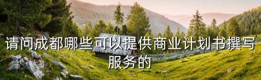 請問成都哪些可以提供商業計劃書撰寫服務的