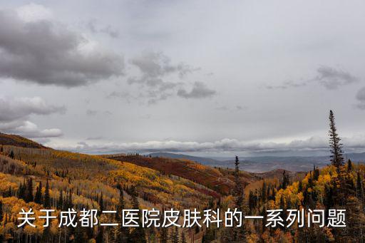 成都市第二人民醫院皮膚科陳娜依，關于成都二醫院皮膚科的一系列問題