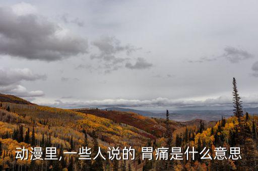 動漫里,一些人說的 胃痛是什么意思