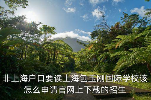 非上海戶口要讀上海包玉剛國際學校該怎么申請官網上下載的招生