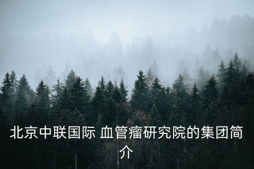 北京中聯(lián)國際 血管瘤研究院的集團(tuán)簡介