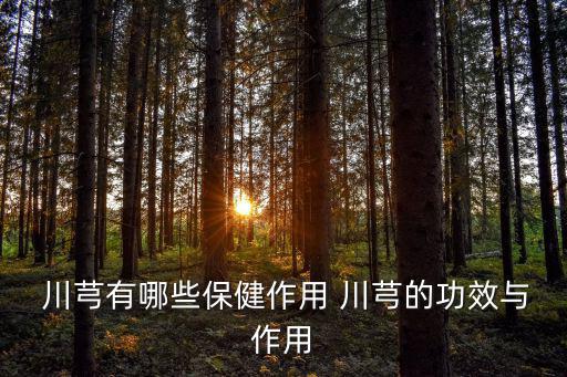  川芎有哪些保健作用 川芎的功效與作用