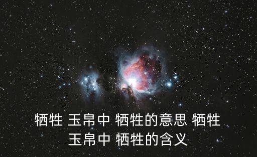  犧牲 玉帛中 犧牲的意思 犧牲 玉帛中 犧牲的含義