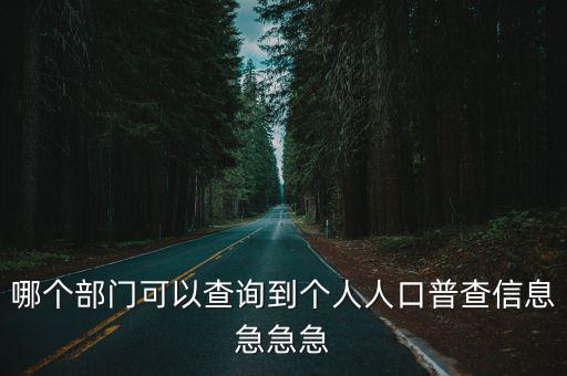 哪個部門可以查詢到個人人口普查信息急急急