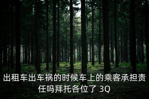 出租車出車禍的時候車上的乘客承擔責任嗎拜托各位了 3Q