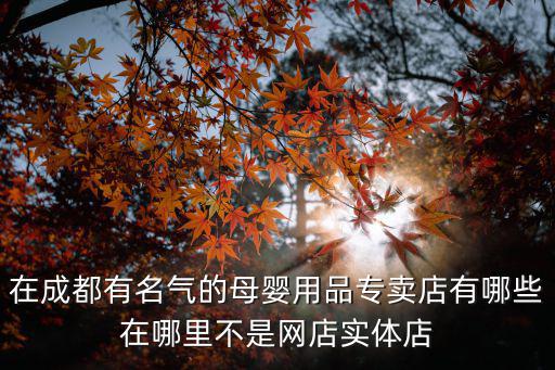 成都市新都區母嬰店，成都孕嬰店有些什么名字