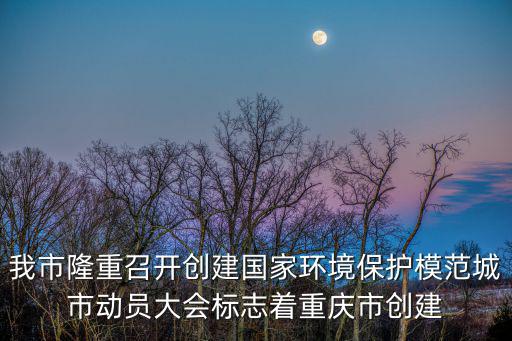 我市隆重召開創建國家環境保護模范城市動員大會標志著重慶市創建
