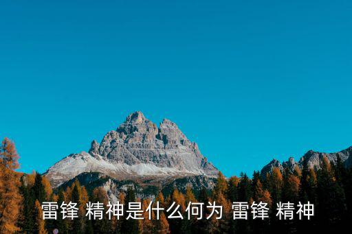  雷鋒 精神是什么何為 雷鋒 精神