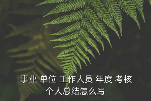  事業(yè) 單位 工作人員 年度 考核個人總結(jié)怎么寫