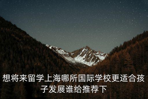 想將來留學上海哪所國際學校更適合孩子發展誰給推薦下