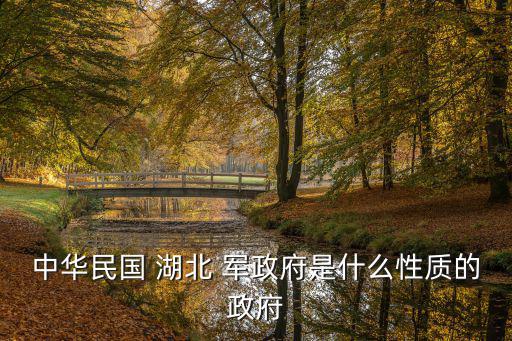 中華民國 湖北 軍政府是什么性質(zhì)的政府