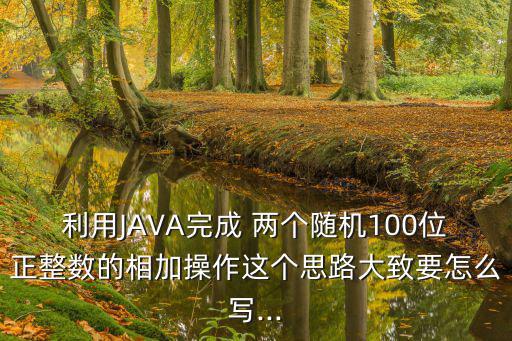 利用JAVA完成 兩個隨機100位正整數的相加操作這個思路大致要怎么寫...