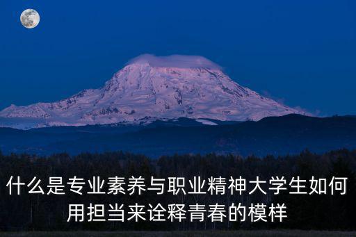 什么是專業(yè)素養(yǎng)與職業(yè)精神大學生如何用擔當來詮釋青春的模樣
