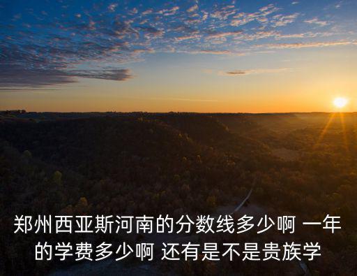 鄭州西亞斯河南的分數線多少啊 一年的學費多少啊 還有是不是貴族學