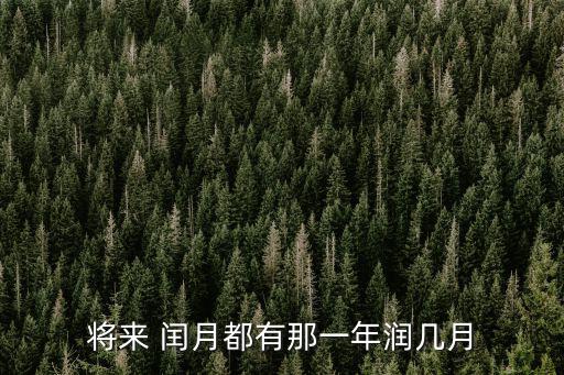 將來 閏月都有那一年潤幾月