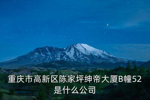 重慶市高新區陳家坪紳帝大廈B幢52是什么公司