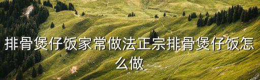 排骨煲仔飯家常做法正宗排骨煲仔飯?jiān)趺醋? class=