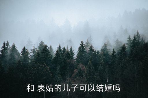 和 表姑的兒子可以結婚嗎